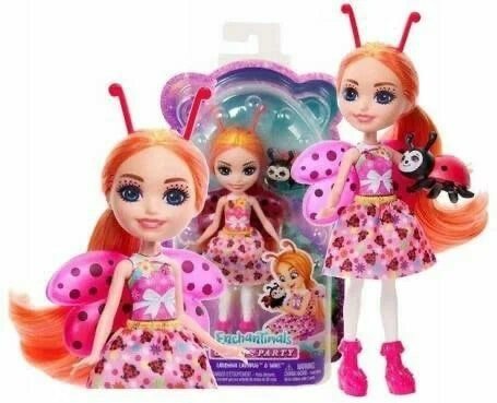 Кукла Mattel Enchantimals Гламурная вечеринка Божья коровка Ладонна с питомцем