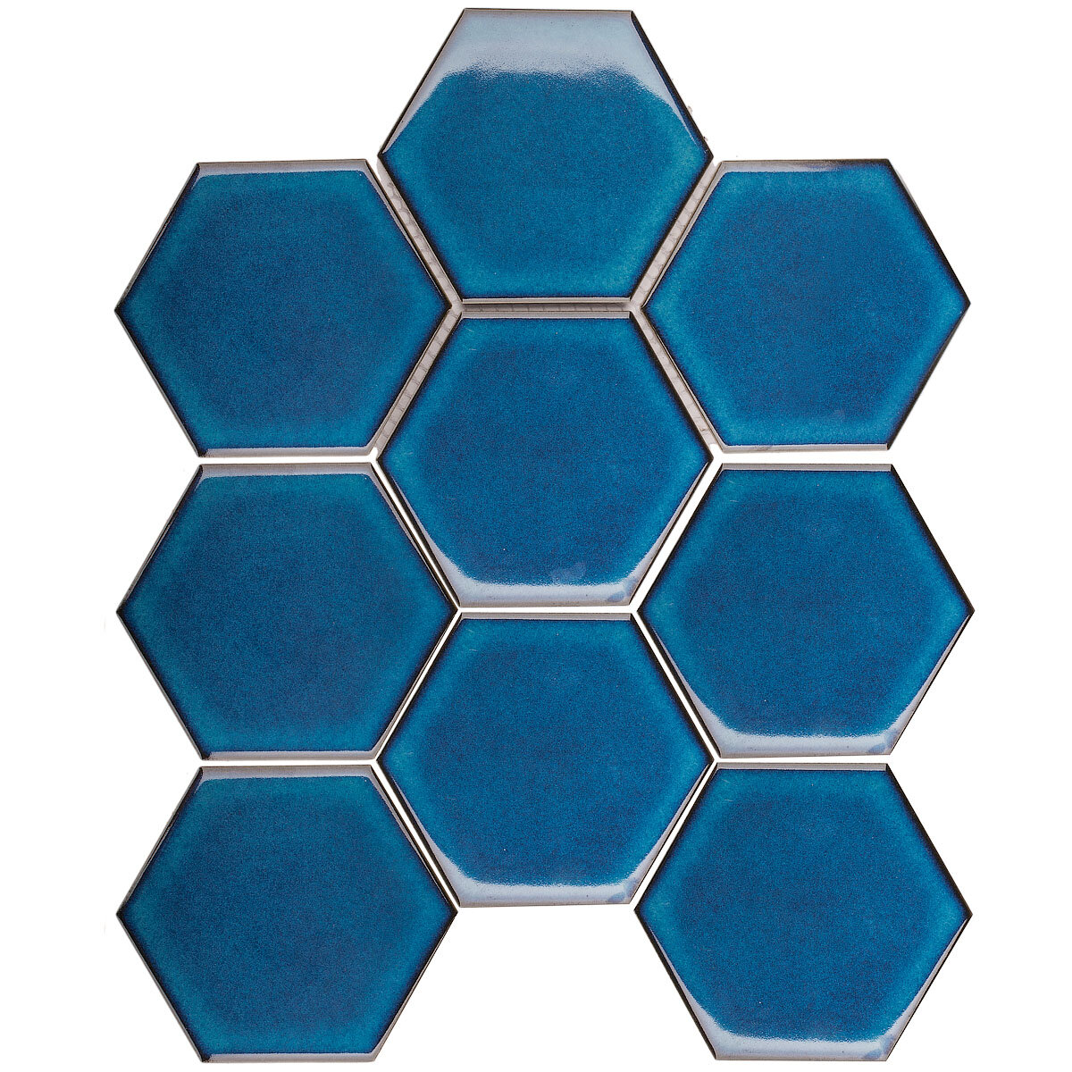 Керамическая мозаика StarMosaic Hexagon big Deep Blue Glossy JJFQ80048 256x295 см