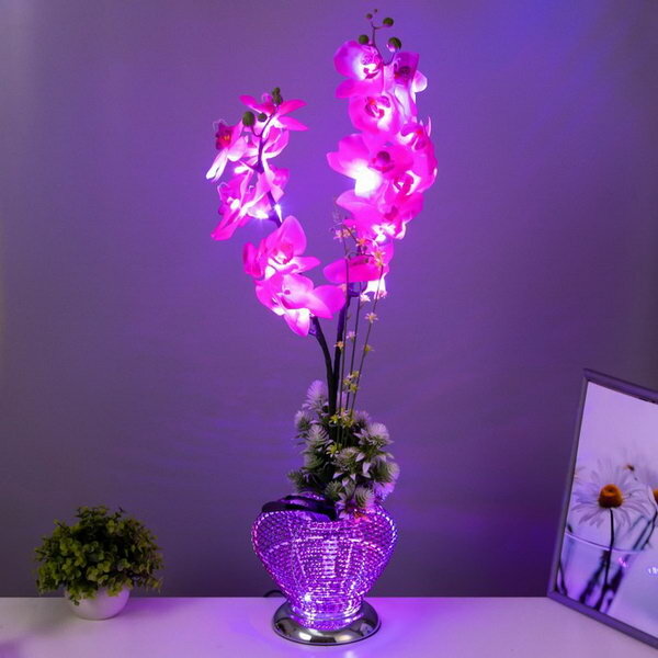 Ночник "Орхидея" 18хLED 4000К розовый 20х20х60см - фотография № 2
