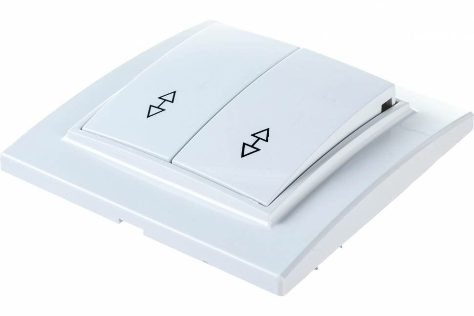 фото 2-клавишный выключатель EKF, СП проходной 10А белый Минск Basic ERV10-027-10