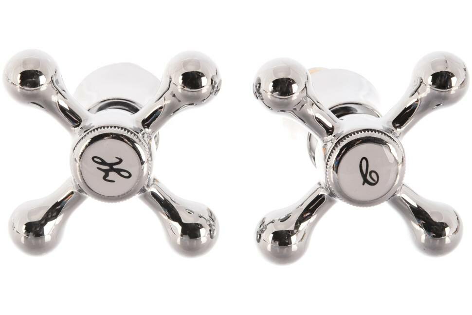 фото Кран-букса LEDEME 1/2, угол поворота 90°, с маховиком крест, в блистере, 2 шт LH08-2 114086