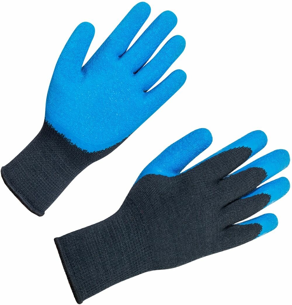 Перчатки защитные хлопково-полиэфирные утепленные покрытие латексное 10 класс размер 10 1 пара (ct32wl чер)