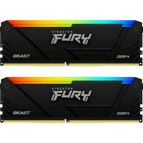 Оперативная память 32Gb DDR4 3200MHz Kingston Fury Beast RGB (2x16Gb KIT) (KF432C16BB2AK2/32)
