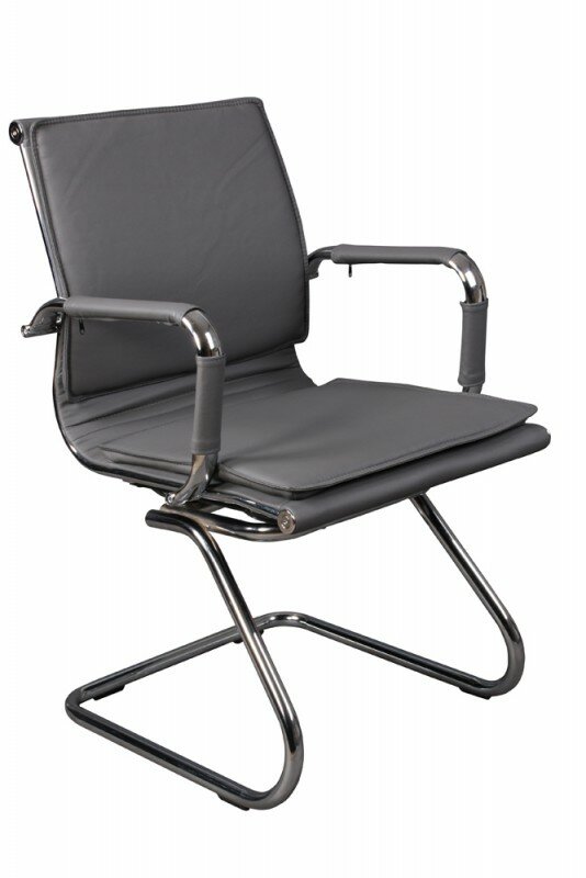 Кресло Бюрократ CH-993-Low-V серый эко. кожа низк. спин. полозья металл хром