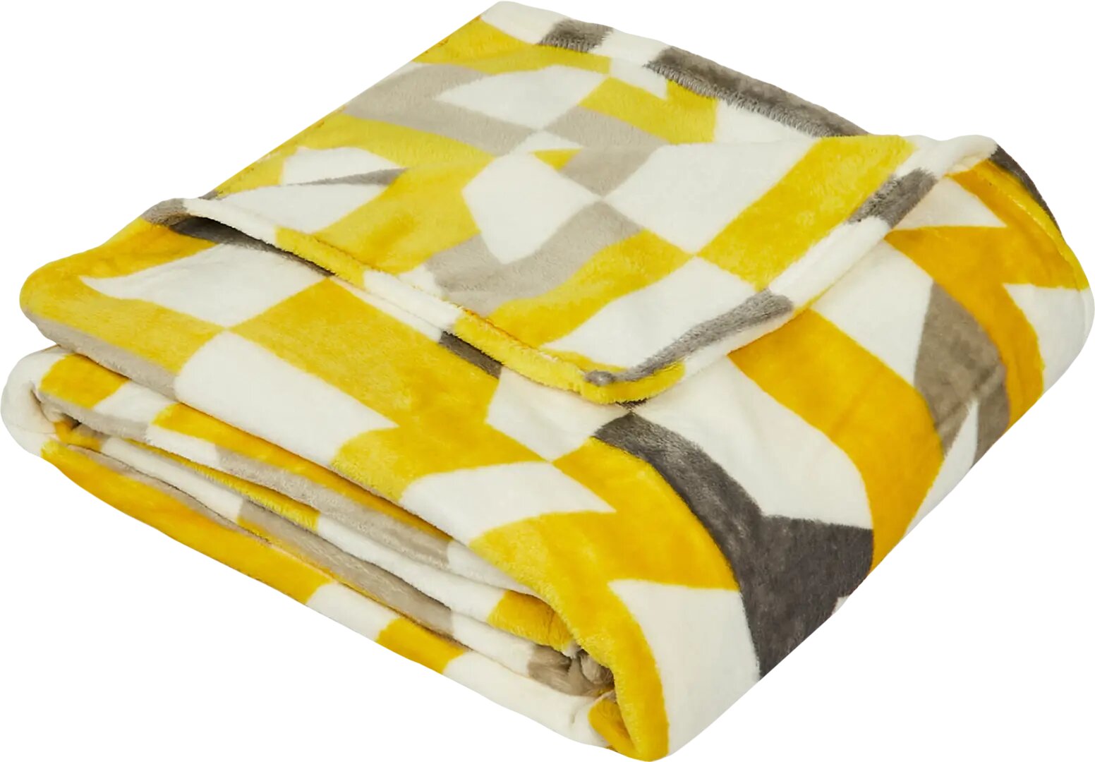 Плед Dilara 150x200 см фланель цвет желто-серый - фотография № 2