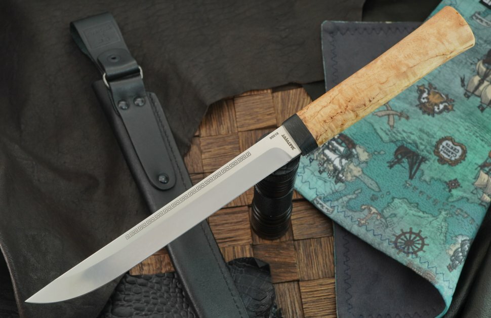 Нож АиР Бурятский, сталь 95Х18, рукоять карельская береза
