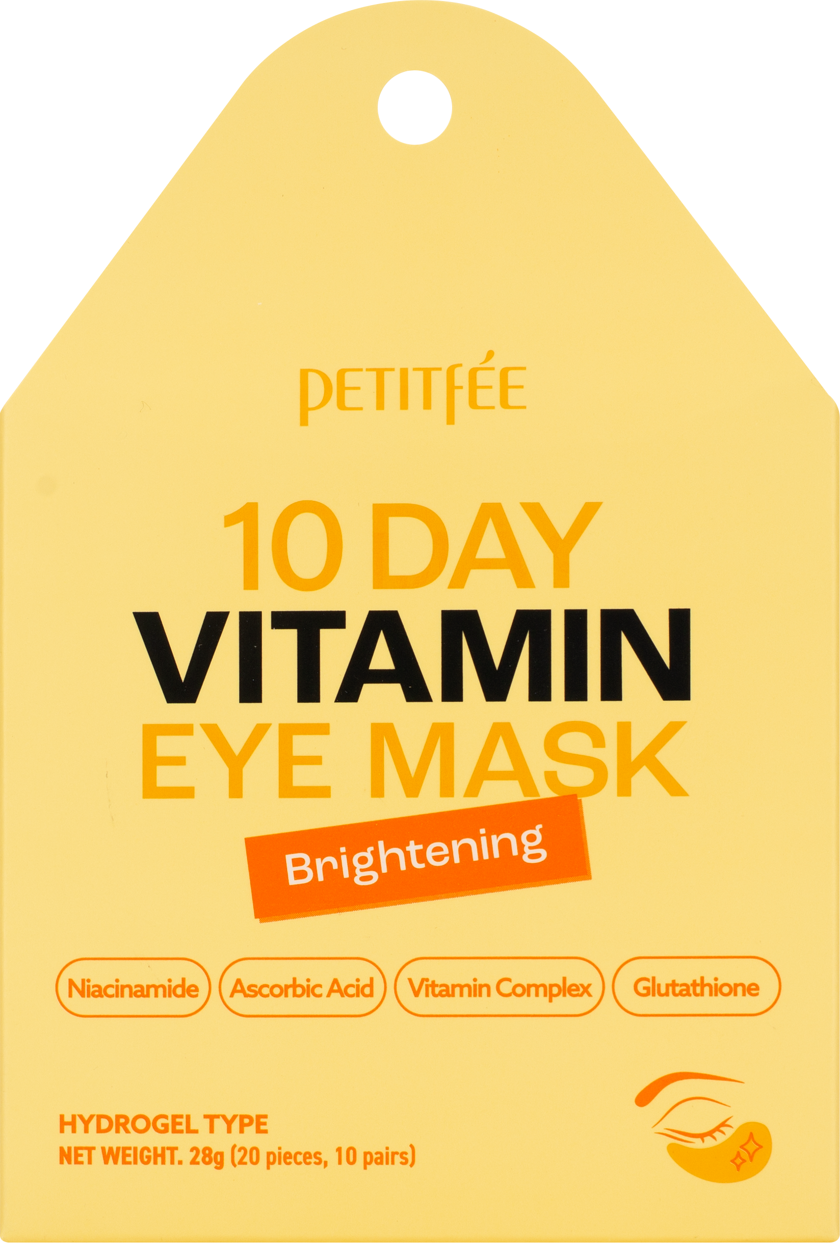 Освежающие гидрогелевые патчи для области вокруг глаз с витаминами, 28г, PETITFEE