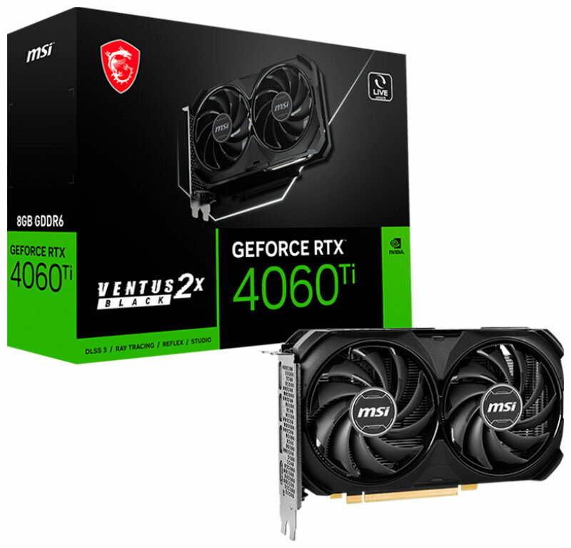 Видеокарта MSI GeForce RTX 4060 TI VEN 2X BL 8G OC (RTX 4060 TI VENTUS 2X BL 8G OC)