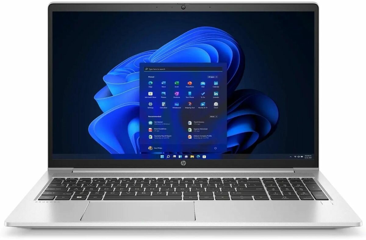 Ноутбук HP ProBook 450 G9 979K2E8R 15.6" Intel Core i5 1235U 1.3ГГц 10-ядерный 8ГБ 256ГБ SSD Intel Iris Xe Graphics Windows 10 Professional серебристый