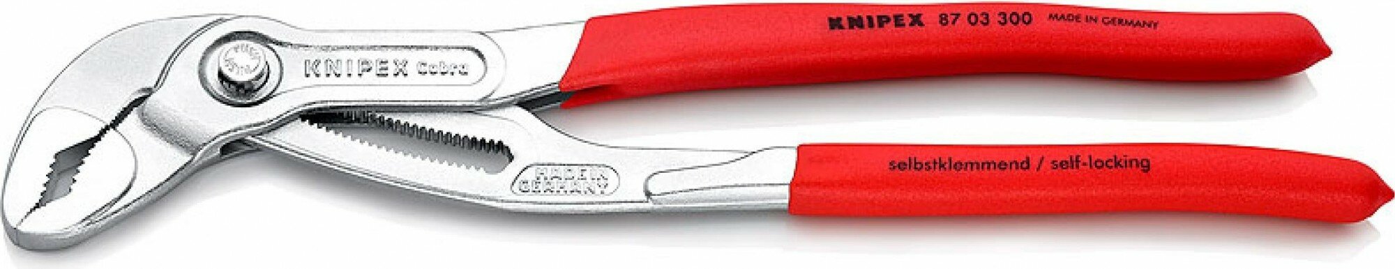 KNIPEX COBRA® клещи переставные 70 мм (2 3/4") под ключ 60 мм 300 мм хром 1К ручки