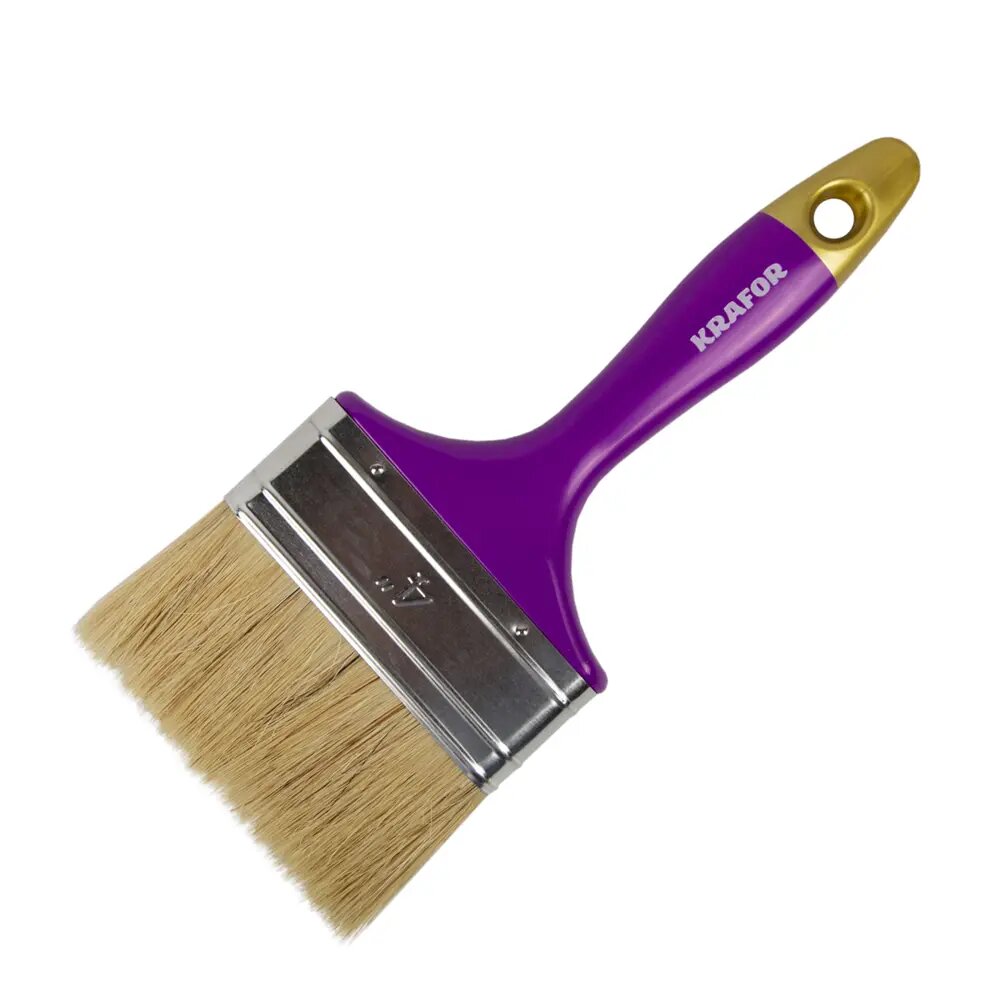 фото Кисть малярная флейцевая Krafor натуральная щетина Профи 100 мм