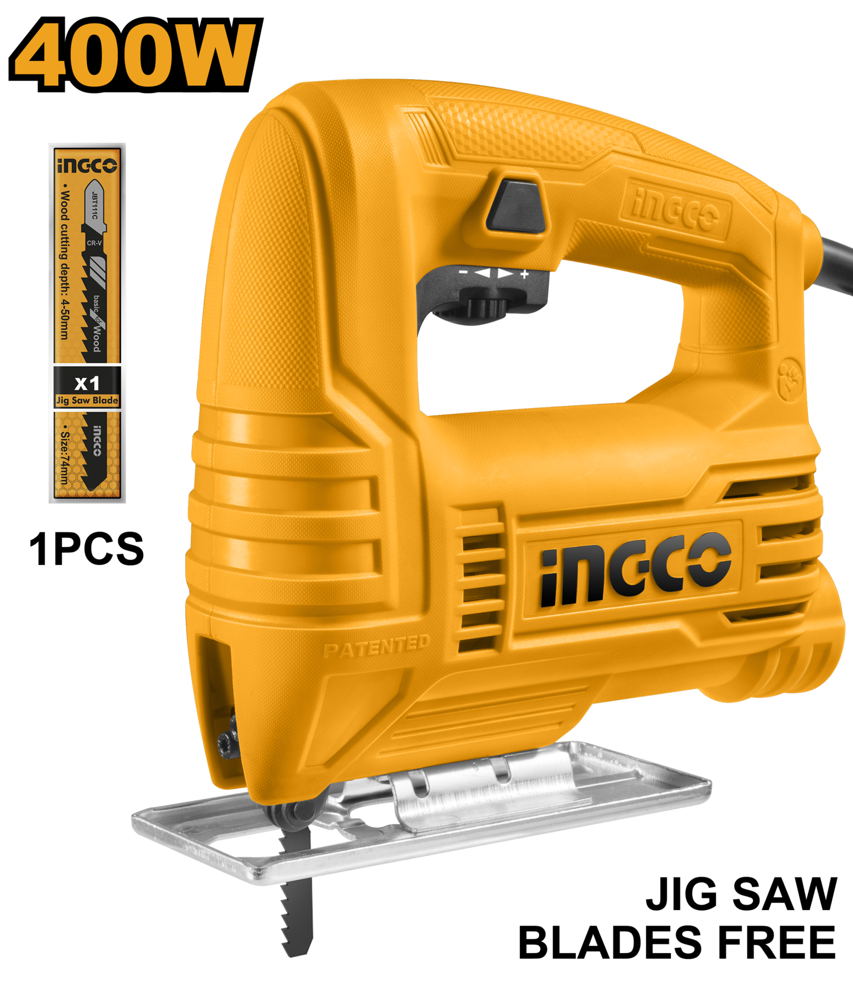 фото Лобзик 400ВТ 800-2800 ХОД.МИН.ВЕС 1,5КГ INGCO