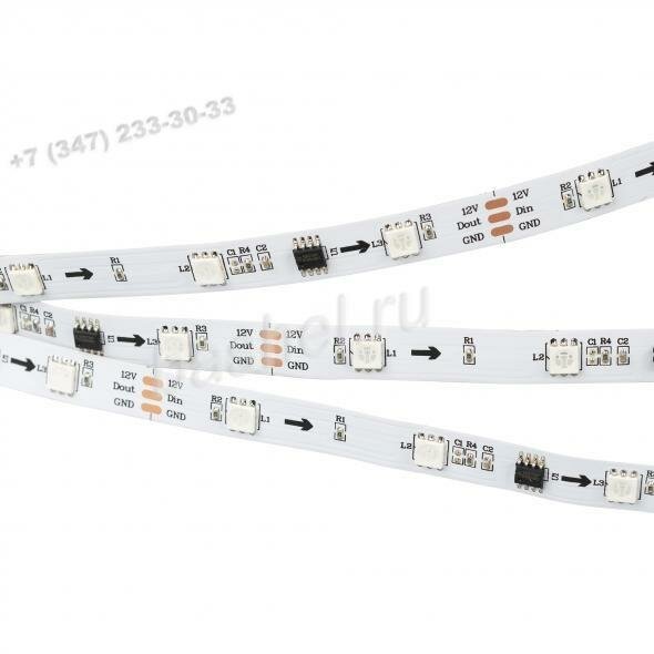 039-LR12-5060-30SMD-IP33-LUX-SPI-16703x3-RGB 6W-360Lm/m (5000х12х4мм, управление от SPI-контроллеров), Светодиодная лент