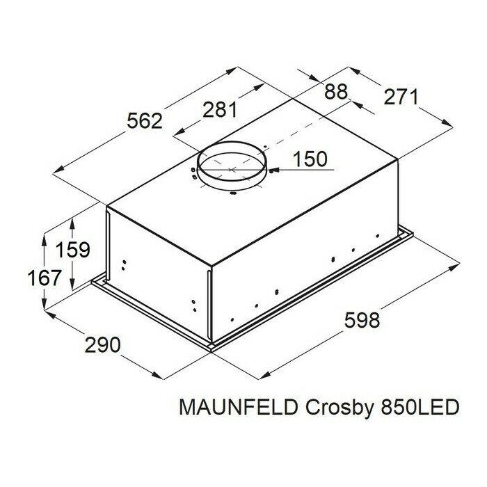 Вытяжка встраиваемая MAUNFELD Crosby 850LED белый - фотография № 5