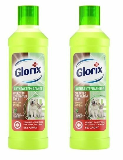 Glorix средство для мытья пола Цветущая яблоня и ландыш 1000 мл - 2 шт