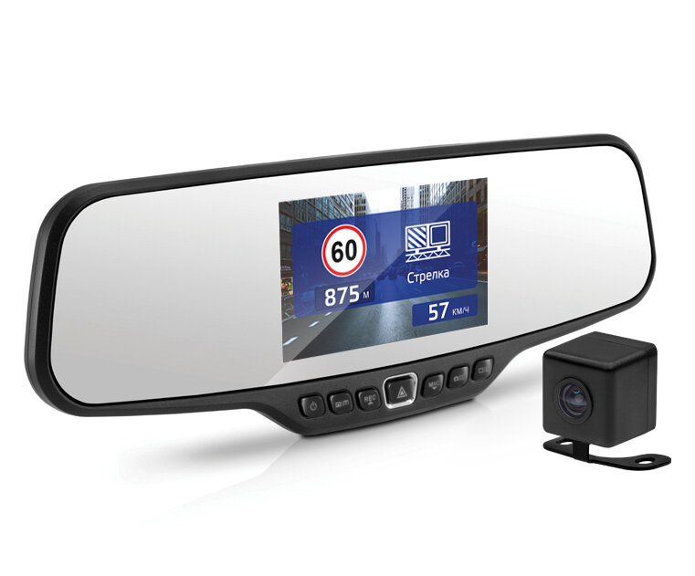 Видеорегистратор в зеркале заднего вида Neoline G-tech X27 GPS-информатор Full HD 2 камеры экран 1075 см SD до 32Gb