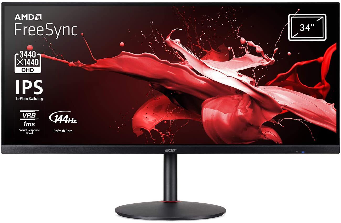 Монитор 34" ACER Nitro XV340CKPbmiipphzx, IPS, HDR Ready, 3440x1440,144Hz, 1ms , 178°/178°, 250nits, 1000:1 ,2xHDMI+2