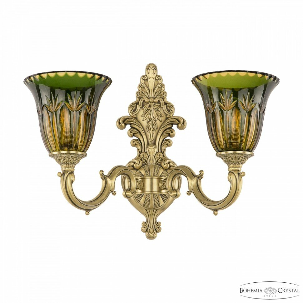 Бра Bohemia Ivele Crystal 7214B14/2/175 FP P2 U Amber-Green/H-1I - фото №1