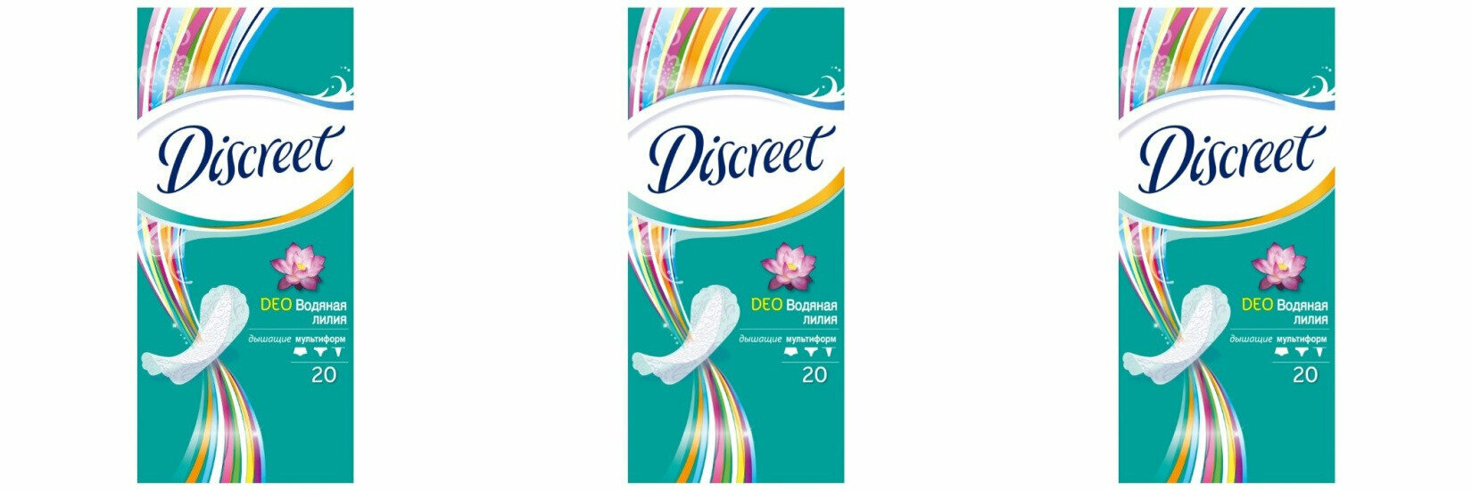 Discreet Женские гигиенические прокладки на каждый день Deo Water Lily Single 20шт, 3шт