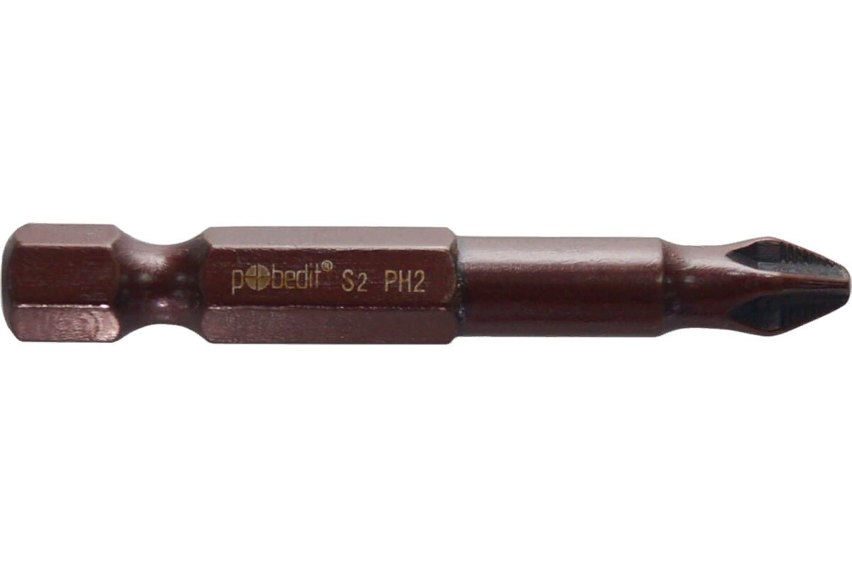Инструменты бита DELUXE PH 2х50 мм S2+Bronze Pobedit за 10 шт