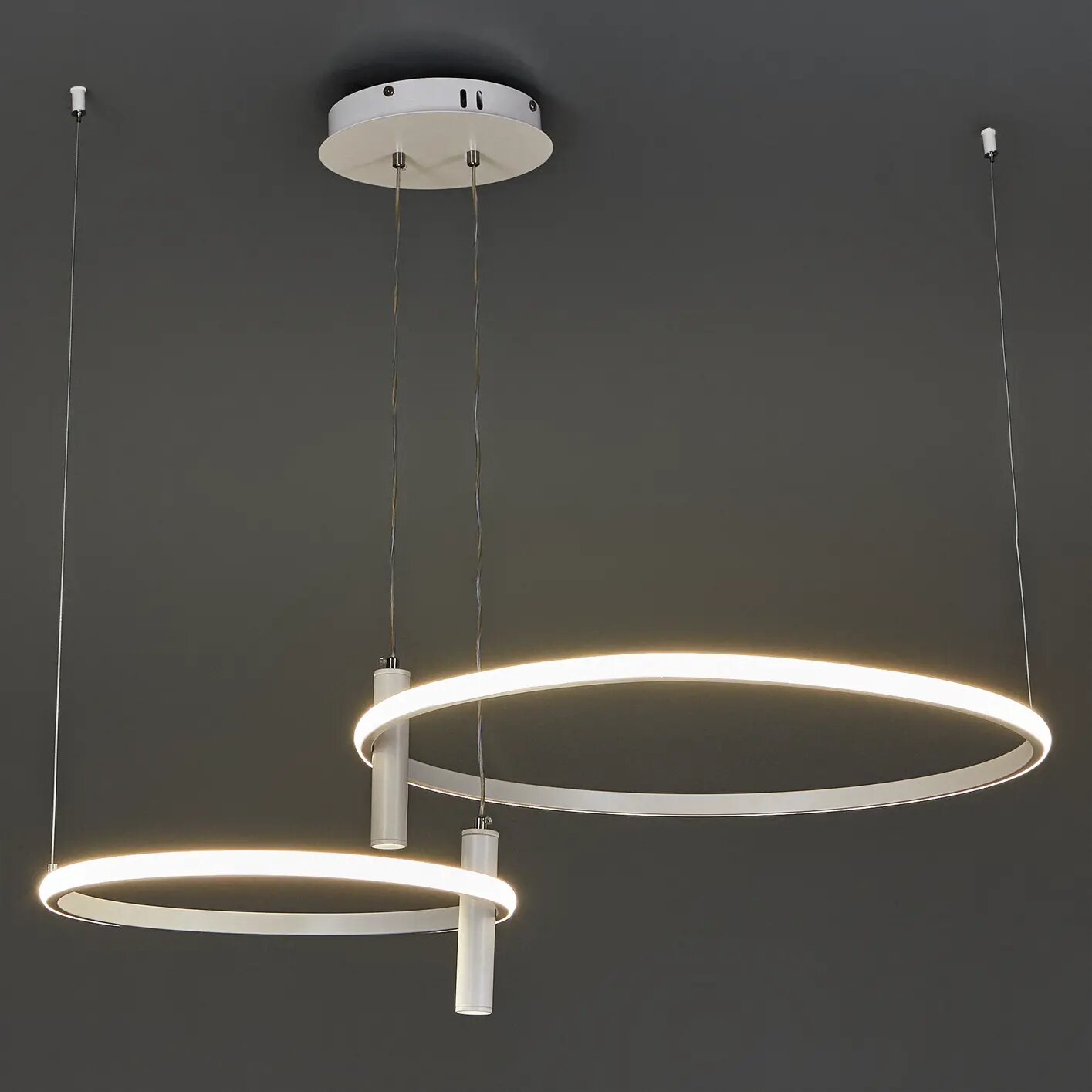 фото Умная люстра потолочная светодиодная Spin 2935-600/400 цвет белый