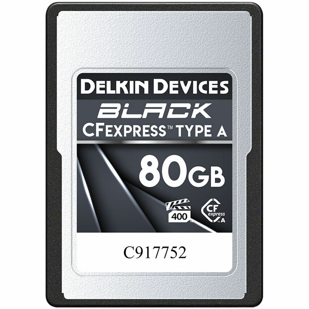 Карта памяти Delkin Devices Black CFexpress Type A 80GB, R/W 880/730 МБ/с