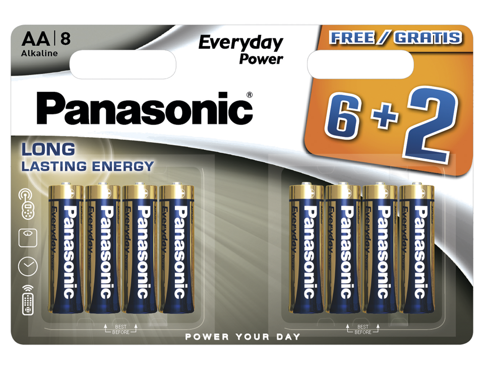 Батарейки Panasonic Everyday Power AA щелочные 8 шт