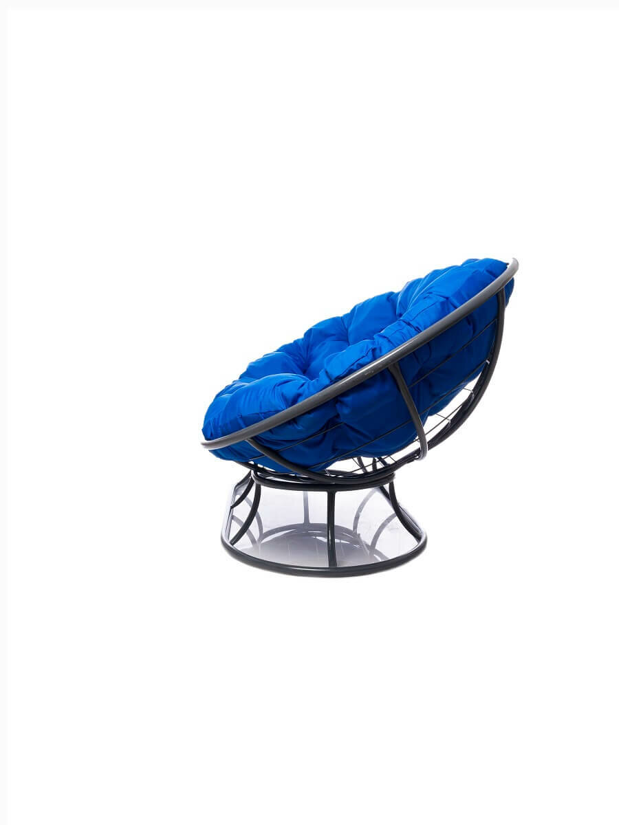 Садовый диван "Мамасан" без ротанга серое с синей подушкой M-Group - фотография № 3