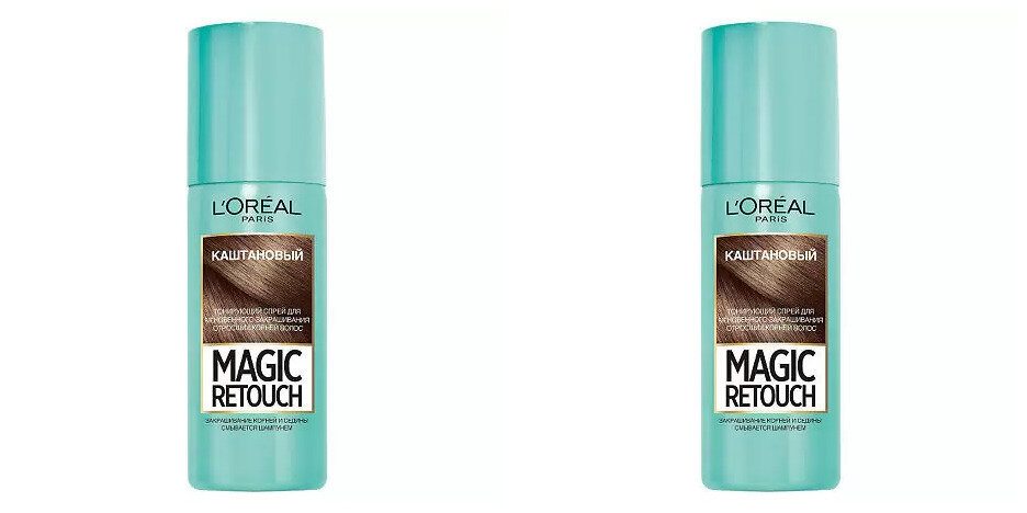 Спрей тонирующий для волос L'Oreal, Magic Retouch для мгновенного закрашивания отросших корней, 03 Каштановый, 75 мл, 2 шт