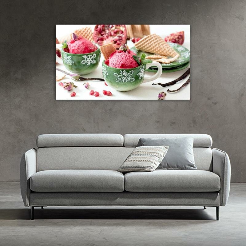 Картина на холсте 60x110 Альянс Лес "Ice cream мороженое sweet" на подрамнике / интерьер/ декор