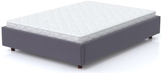 Полутороспальная кровать SLEEPBOX 120х200, без изголовья, серый, велюр, массив дерева, на ножках