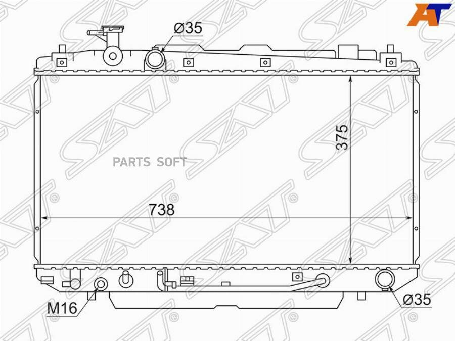 SAT TY0004ZCA20 Радиатор Toyota RAV4 (CA20) 00-05