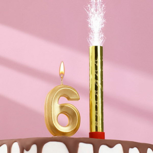 Страна Карнавалия набор свеча для торта цифра 6 Грань с фонтаном