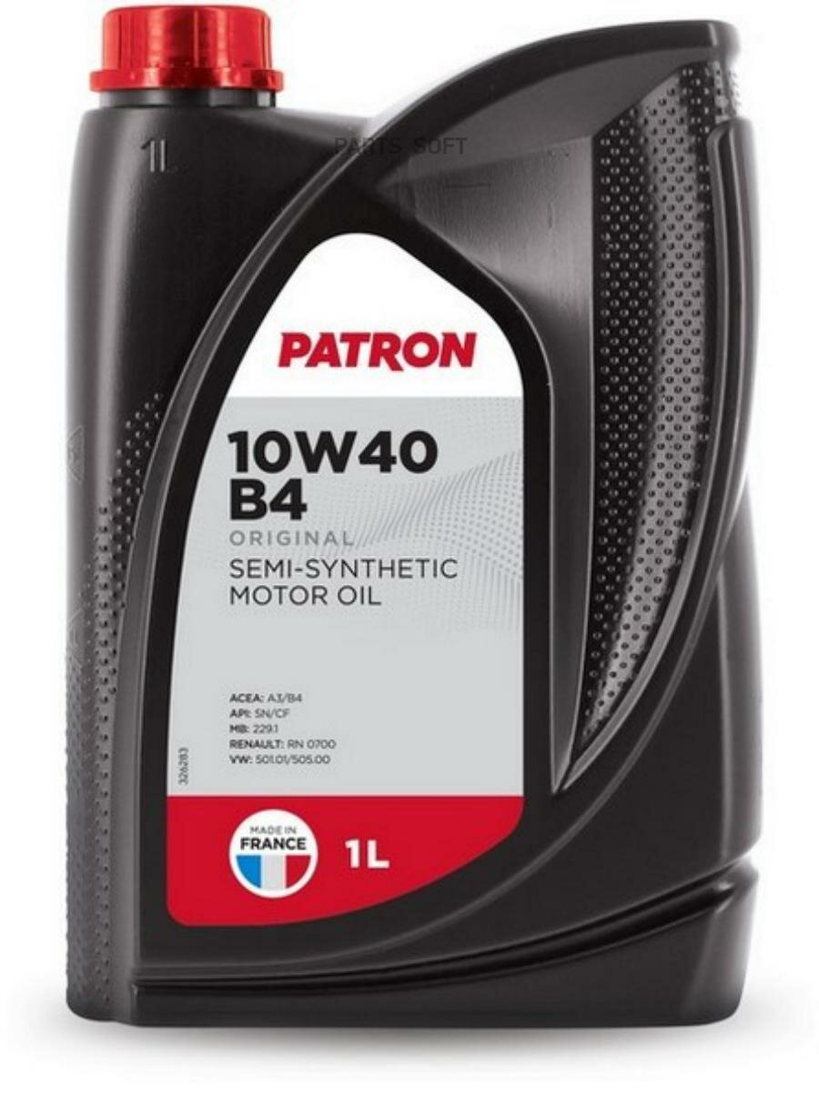 PATRON 10W40B41LORIGINAL Масло моторное полусинтетическое 1л-для легковых автомобилей ACEA A3/B3/A3/B4, API SL/CF, VW 501 01/