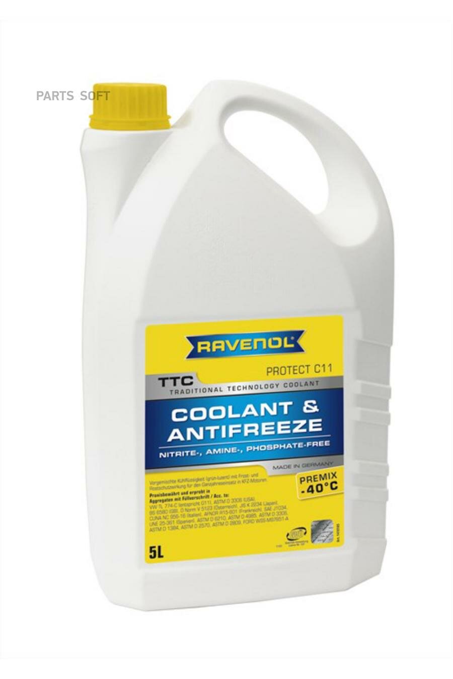 RAVENOL 4014835755352 Антифриз готовый к прим. жётый TTC Traditional Technology Coolant Premix (5)