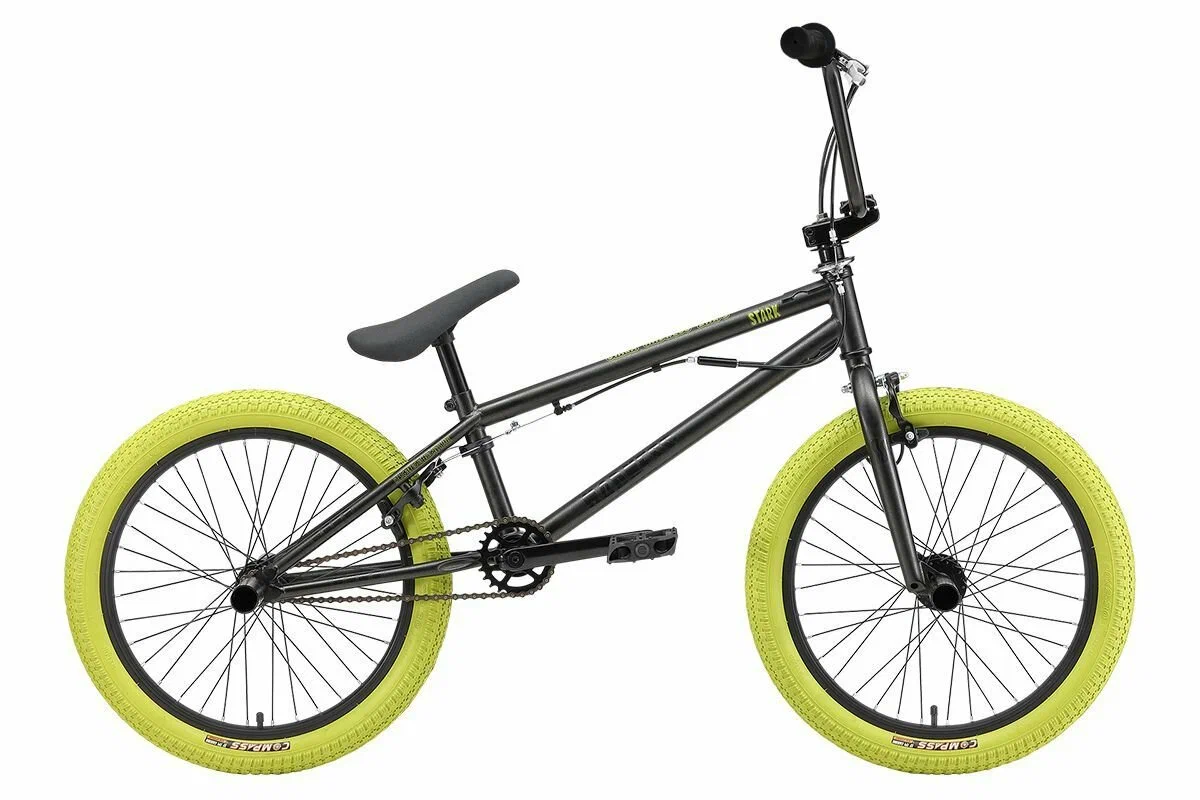 Велосипед STARK Madness BMX 3 антрацитовый матовый/антрацитовый глянцевый, зеленый/хаки HQ-0014145