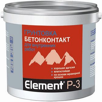 Грунтовка Бетон-Контакт Alpa Element P-3 2л Бесцветная, Влагостойкая для Внутренних Работ.