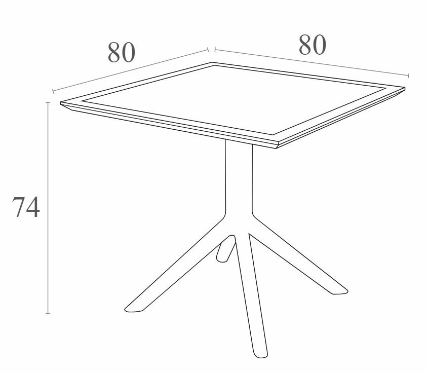 Стол пластиковый Siesta Sky Table 80 Темно-Серый - фотография № 4