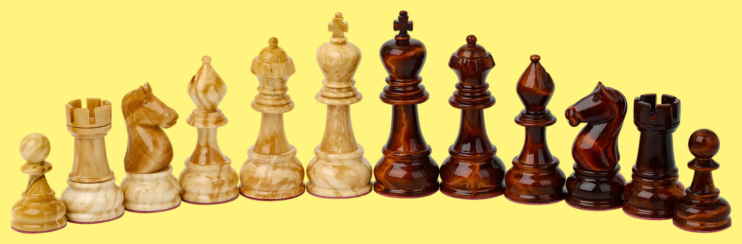 Шахматный фигуры Берёзовый кап (малые)