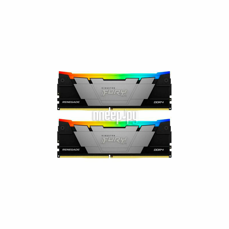 Память 64Gb Kingston FURY Renegade Black RGB DDR4 DIMM PC25600 3200Mhz (Kit of 2) CL16 (KF432C16RB2AK2/64) (retail)