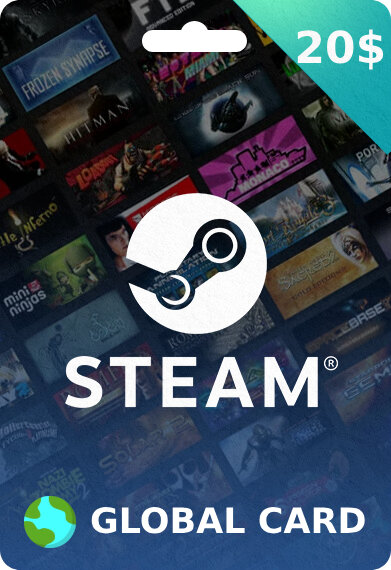 Пополнение кошелька Steam на 20 USD / Gift Card $20 Global (Глобальный ключ активации) / не подходит для России и Китая