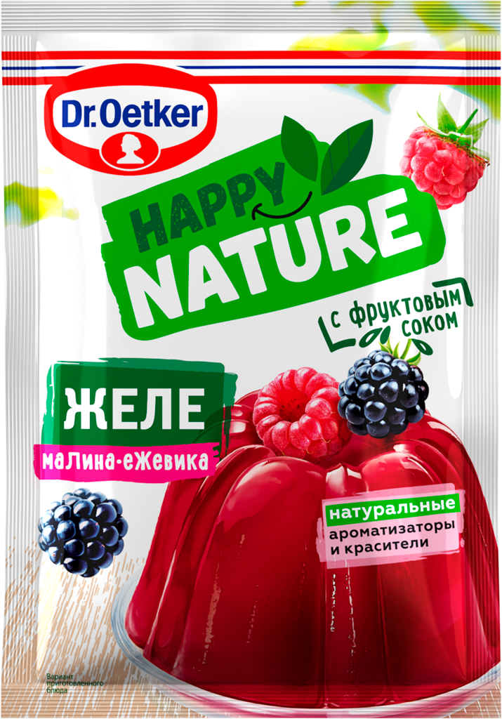 Желе DR.OETKER Happy Nature, со вкусом малины и ежевики, 41г