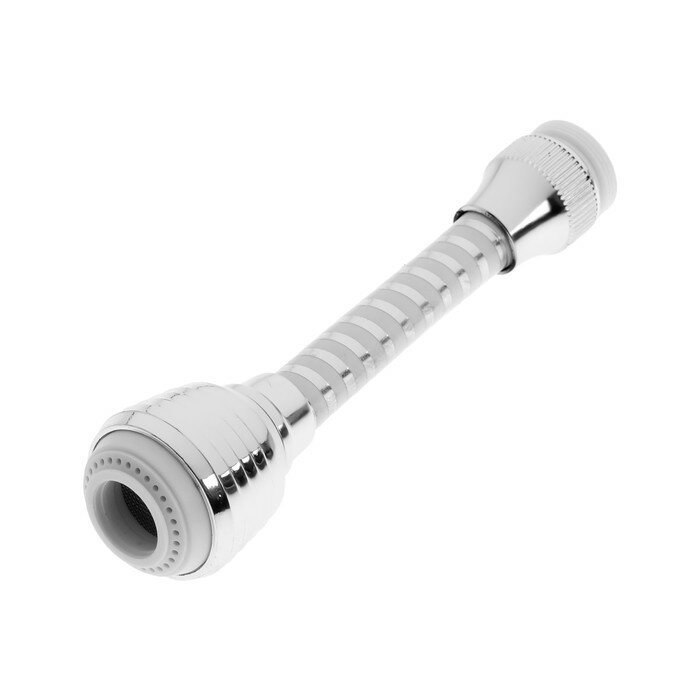 фото Аэратор ZEIN Z3603, поворотный, на шарнире, гибкий, 2 режима, хром/белый, 2 штуки