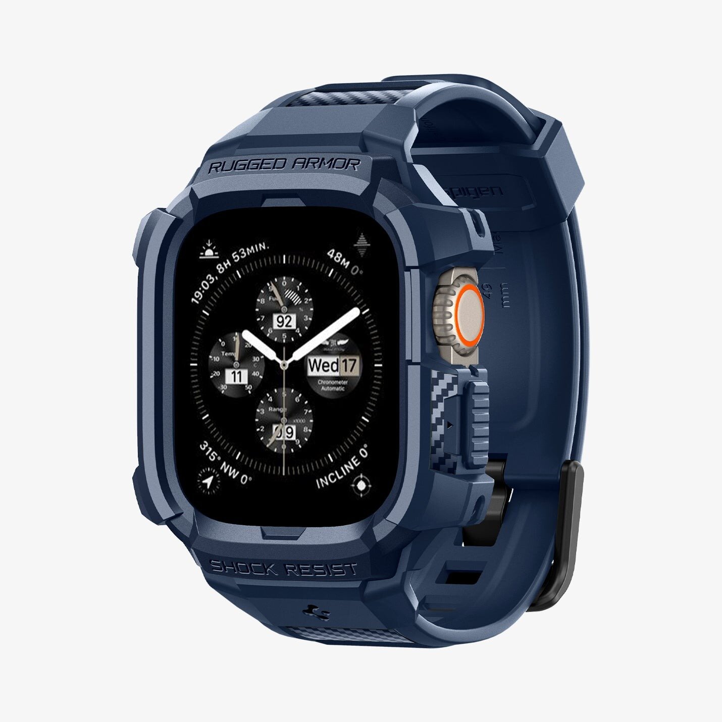 Чехол с ремешком SPIGEN для Apple Watch Ultra (49 mm) - Rugged Armor Pro - Синий - ACS07389