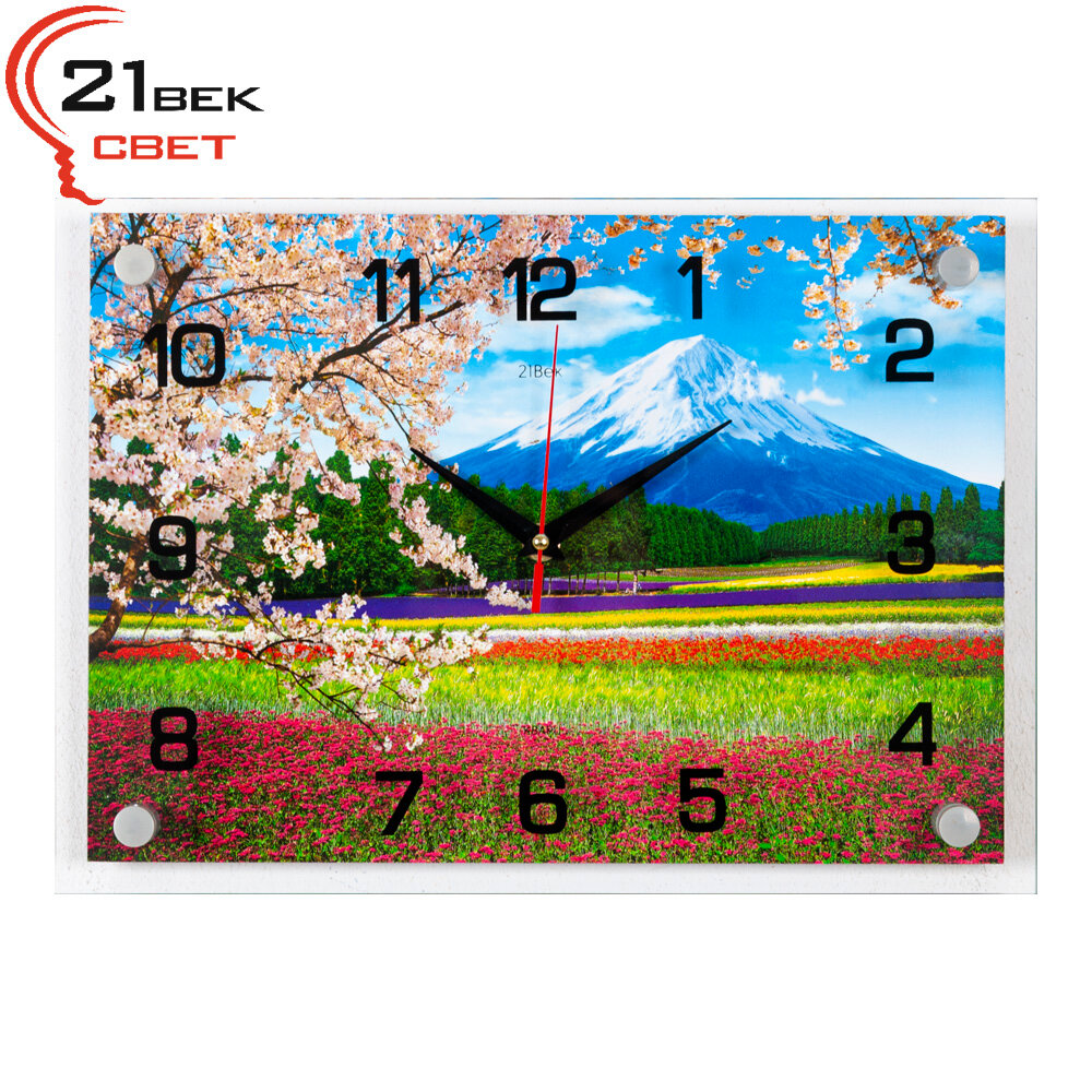 фото Часы настенные 2535-471 Фудзияма в цветущей сакуре"