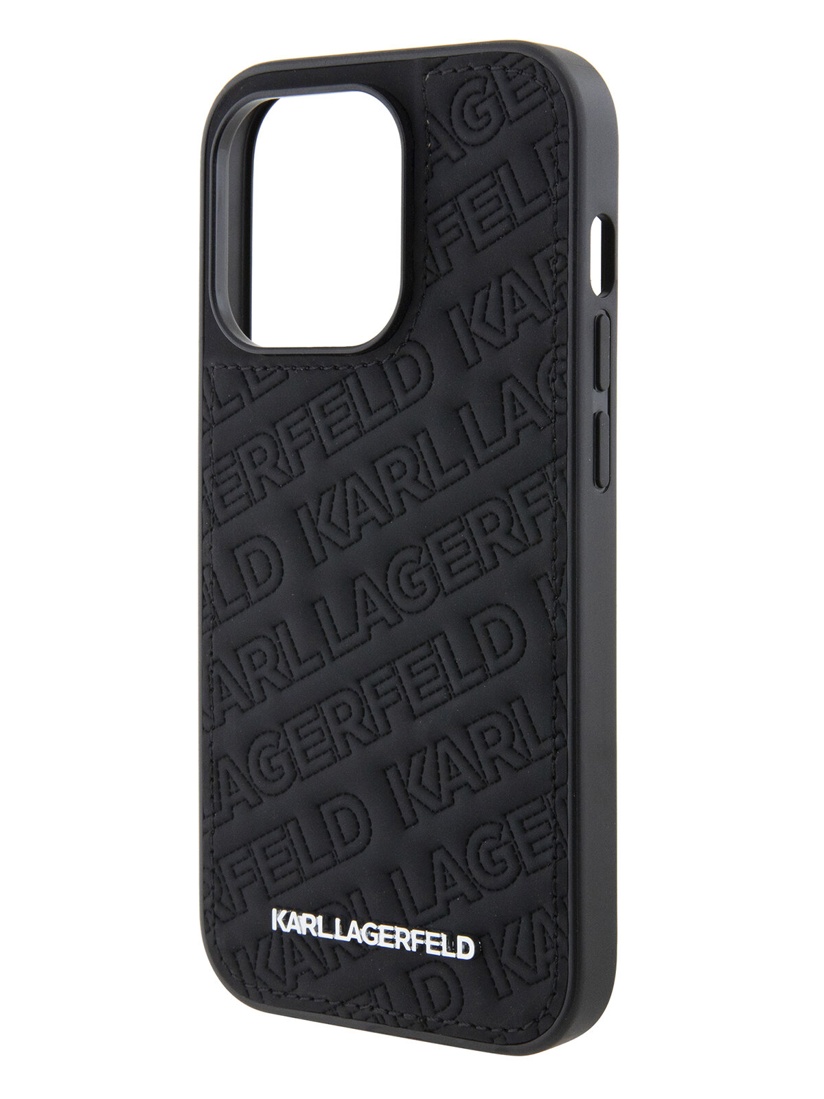 Lagerfeld для iPhone 15 Pro Max чехол PU Quilted Logo pattern Hard Black