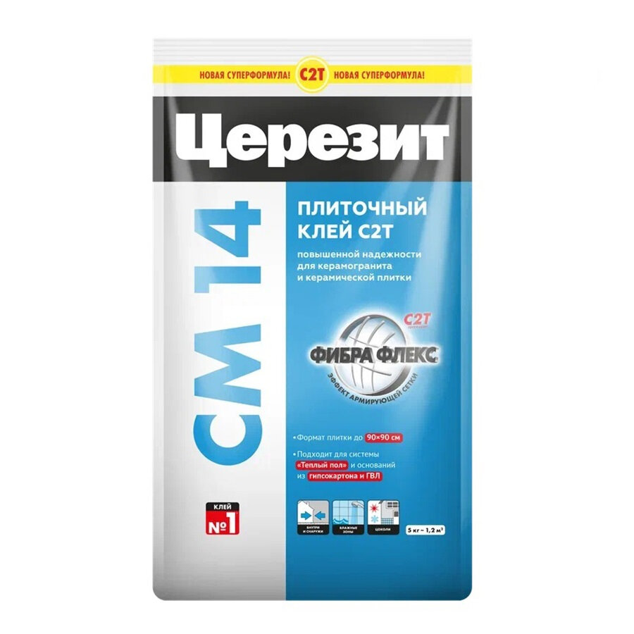 фото Клей CERESIT EXTRA СМ14 для плитки 5 кг, 6 шт.