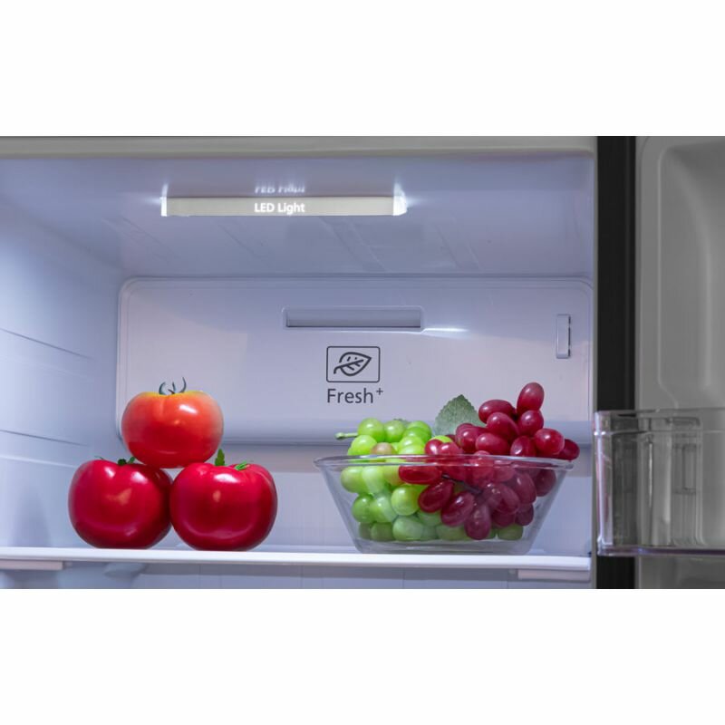 Холодильник HYUNDAI CS5003F, двухкамерный, черный [cs5003f черное стекло] - фото №2
