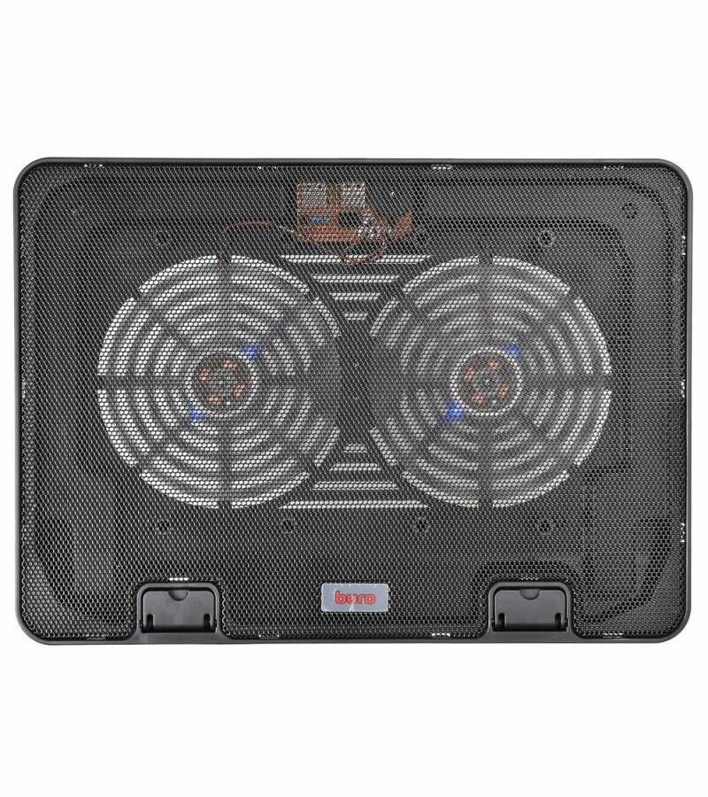 фото Подставка для ноутбука Buro BU-LCP156-B214H 15.6" (355x255x30мм 2xUSB 2x 140ммFAN 900г) металлическая сетка/пластик черный