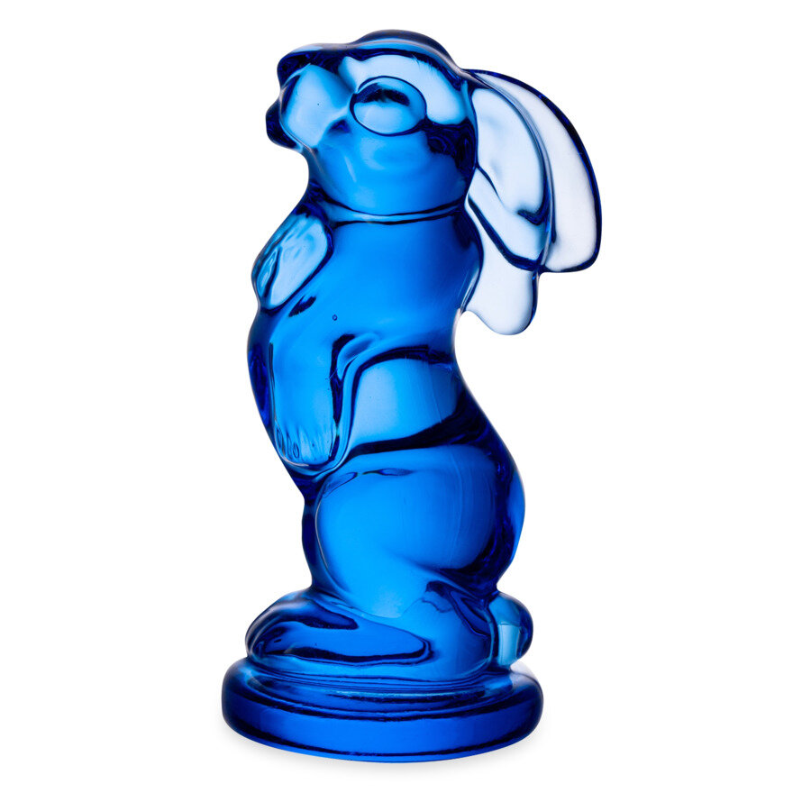 фото Фигурка ГХЗ Зайчик 8,3х4 см, хрусталь, васильковая